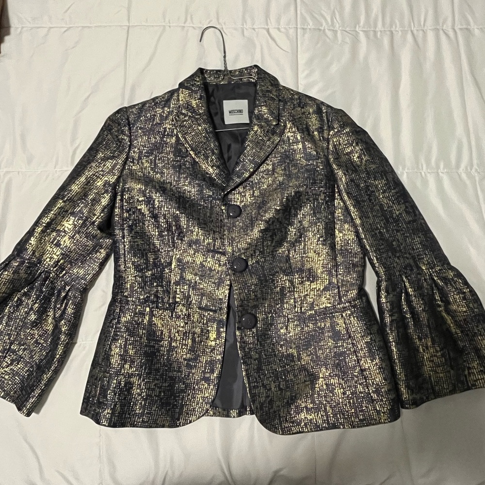 Moschino navy and gold blazer 💛